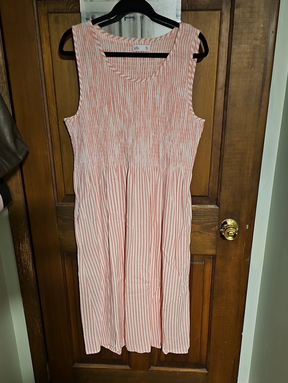 croft & barrow Coral Striped Sleeveless Midi Dress